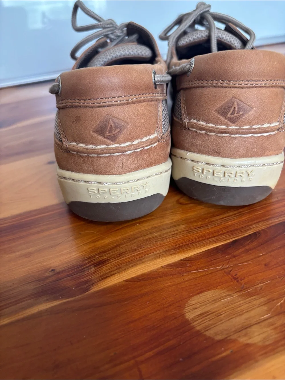 Sperry Tan Leather Lace-Up Boat Shoes